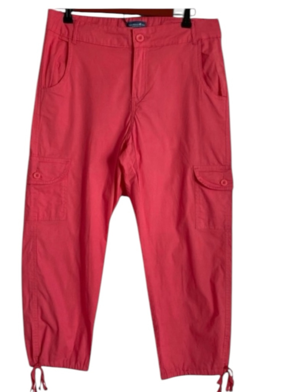 CARIBBEAN JOE CAPRI PANTS 8 CARGO UTILITY PINK HIGH WAIST HIGH RISE SUMMER